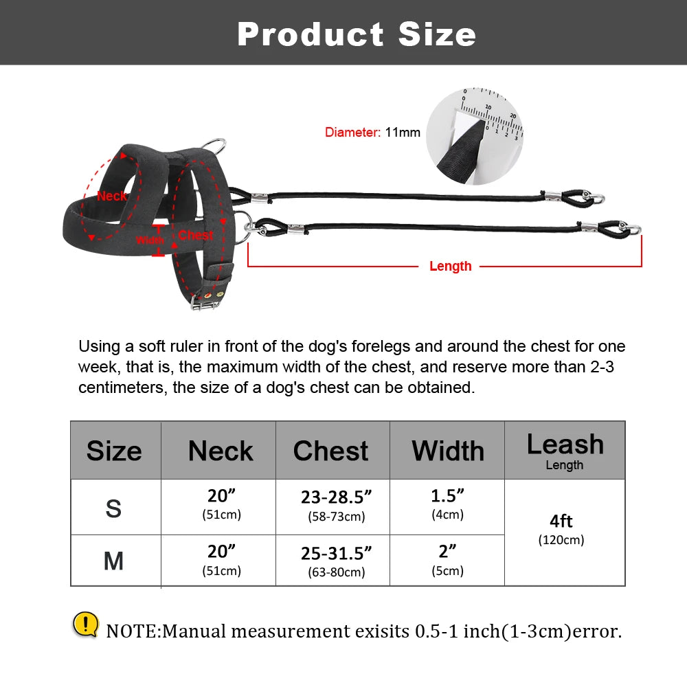 Heavy-Duty Sled & Weight Pulling Dog Harness - Ultimate Strength Training for Medium to Large Breeds