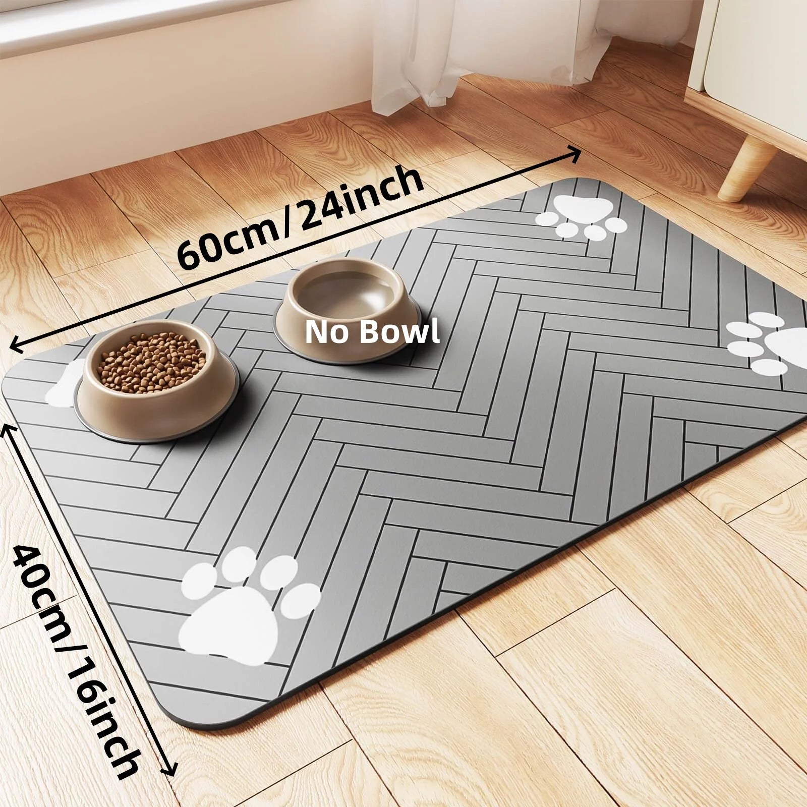 Pet Feeding Mat-Absorbent with Waterproof Rubber Backing