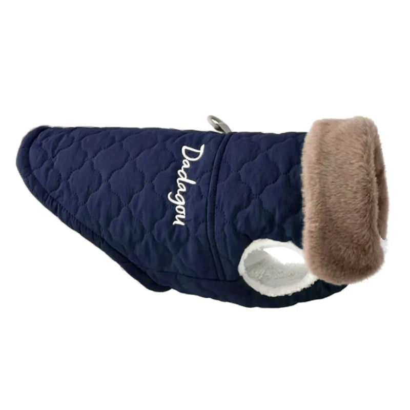 Waterproof Fur Collar Dog Jacket with Warm Fleece Lining