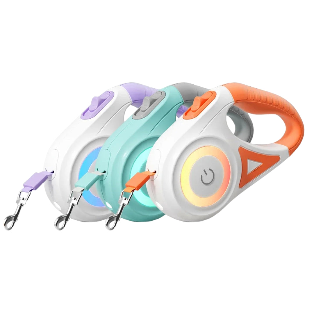 LED Retractable Dog Leash with Built-In Light - Illuminate Your Walks