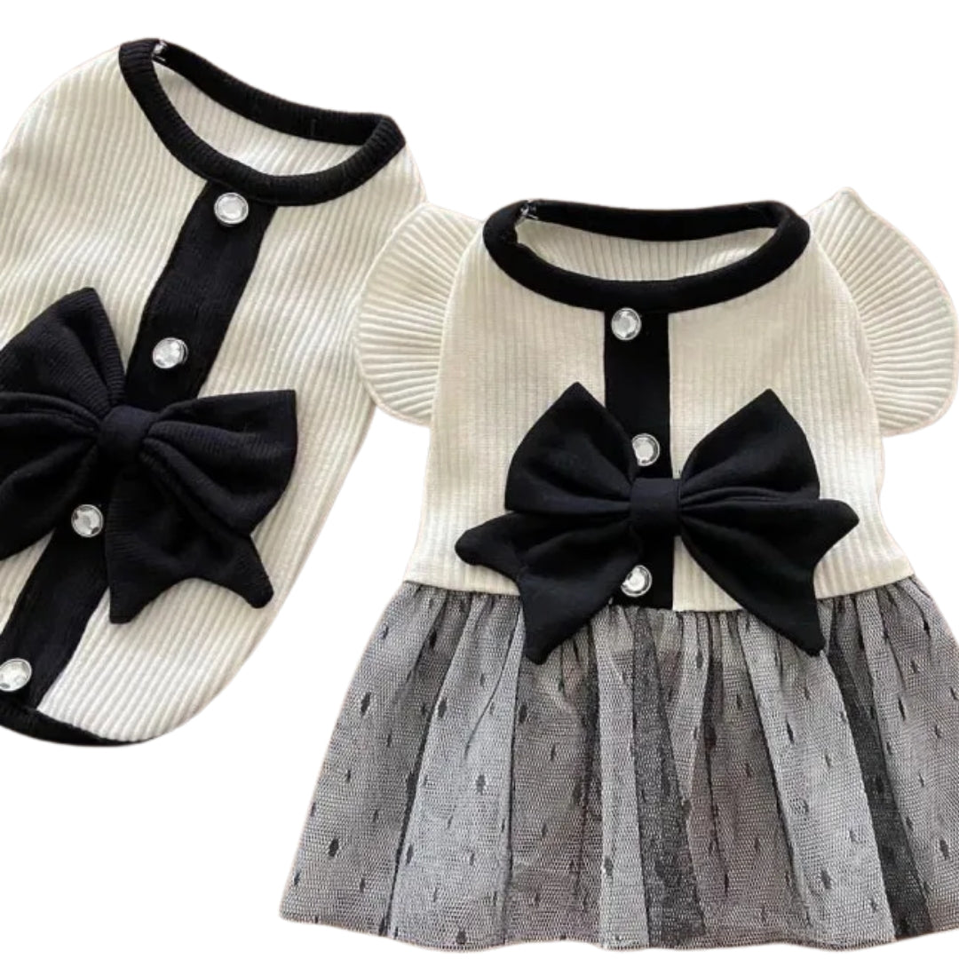 Elegant Lace & Bowknot Summer Dress for Dogs - Perfect for Stylish Puppies