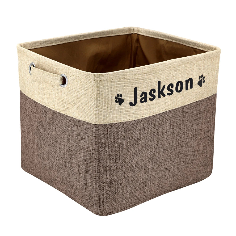 Personalized Foldable Canvas Pet Toy & Storage Basket