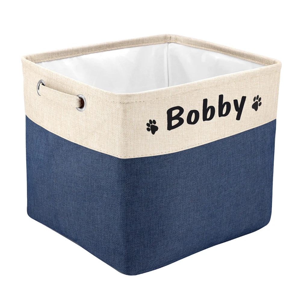 Personalized Foldable Canvas Pet Toy & Storage Basket