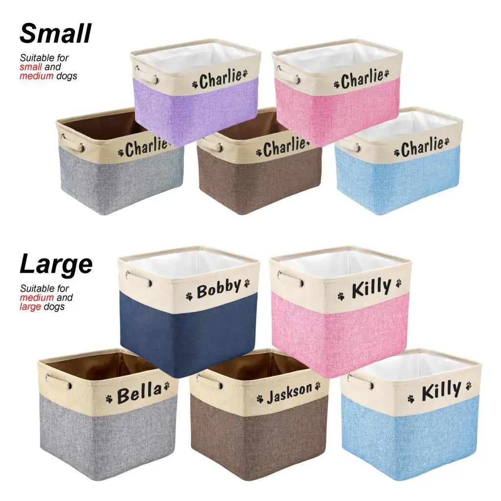 Personalized Foldable Canvas Pet Toy & Storage Basket