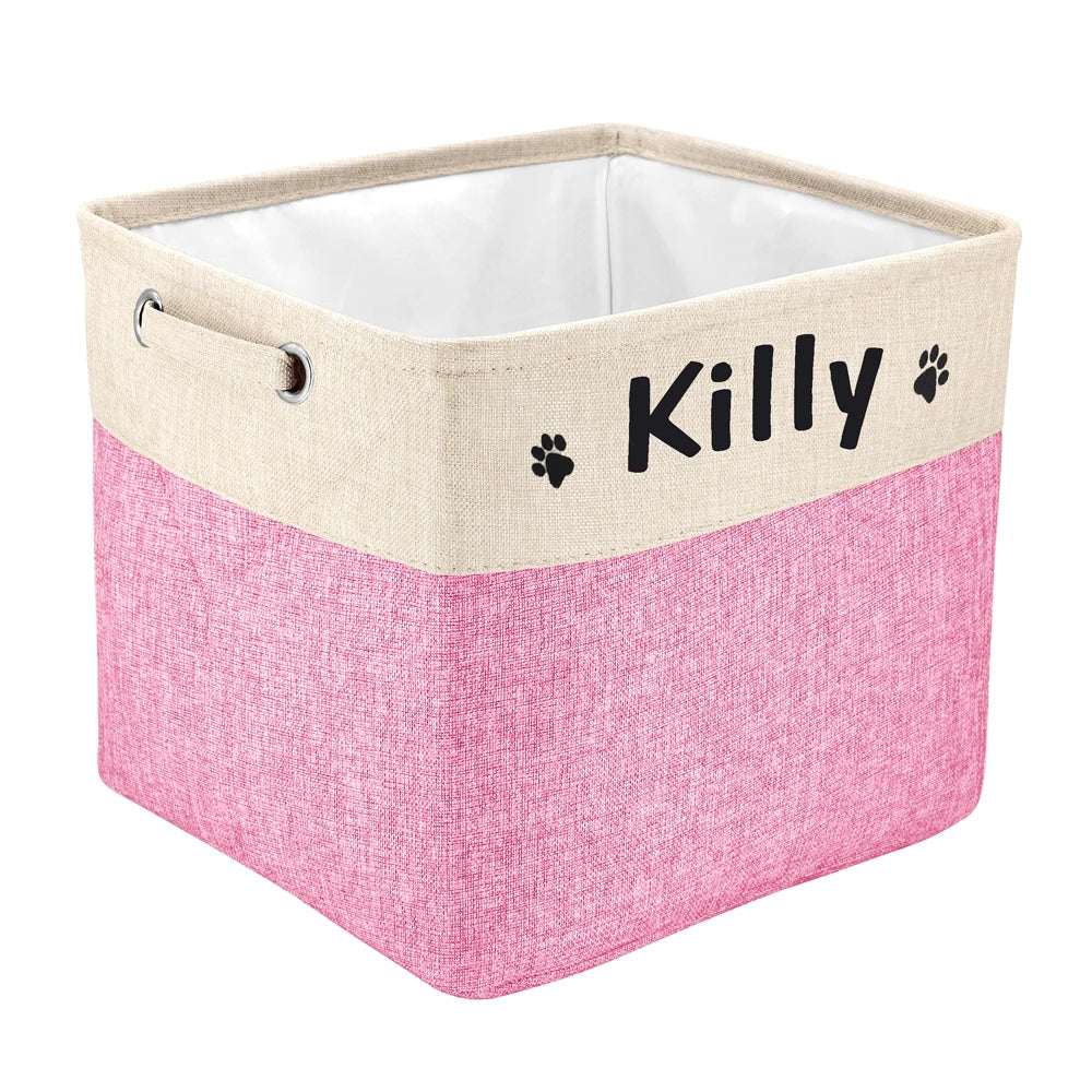 Personalized Foldable Canvas Pet Toy & Storage Basket