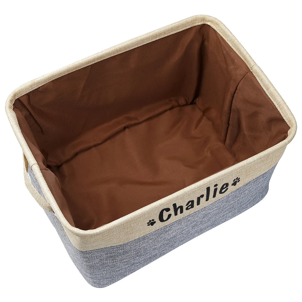 Personalized Foldable Canvas Pet Toy & Storage Basket