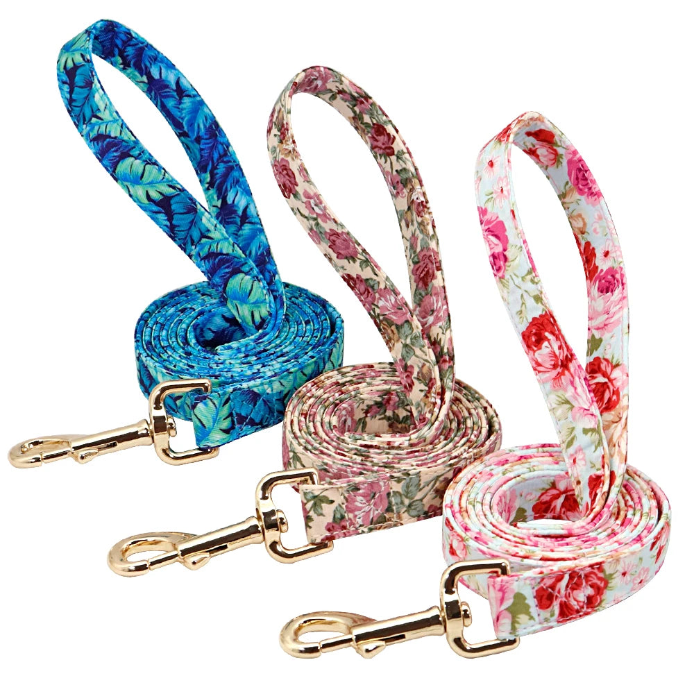 Personalized Floral Dog Collar or Leash or Set