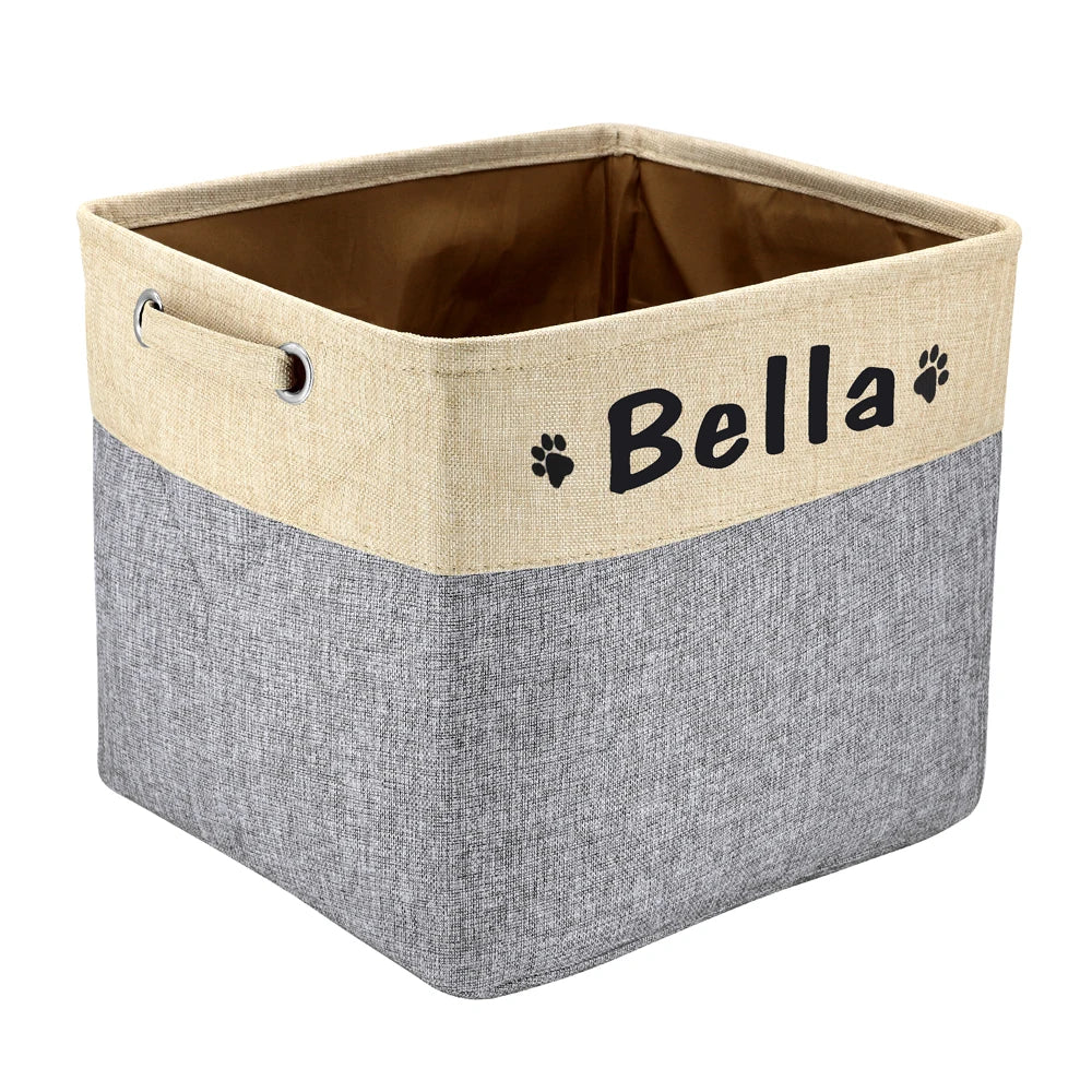 Personalized Foldable Canvas Pet Toy & Storage Basket