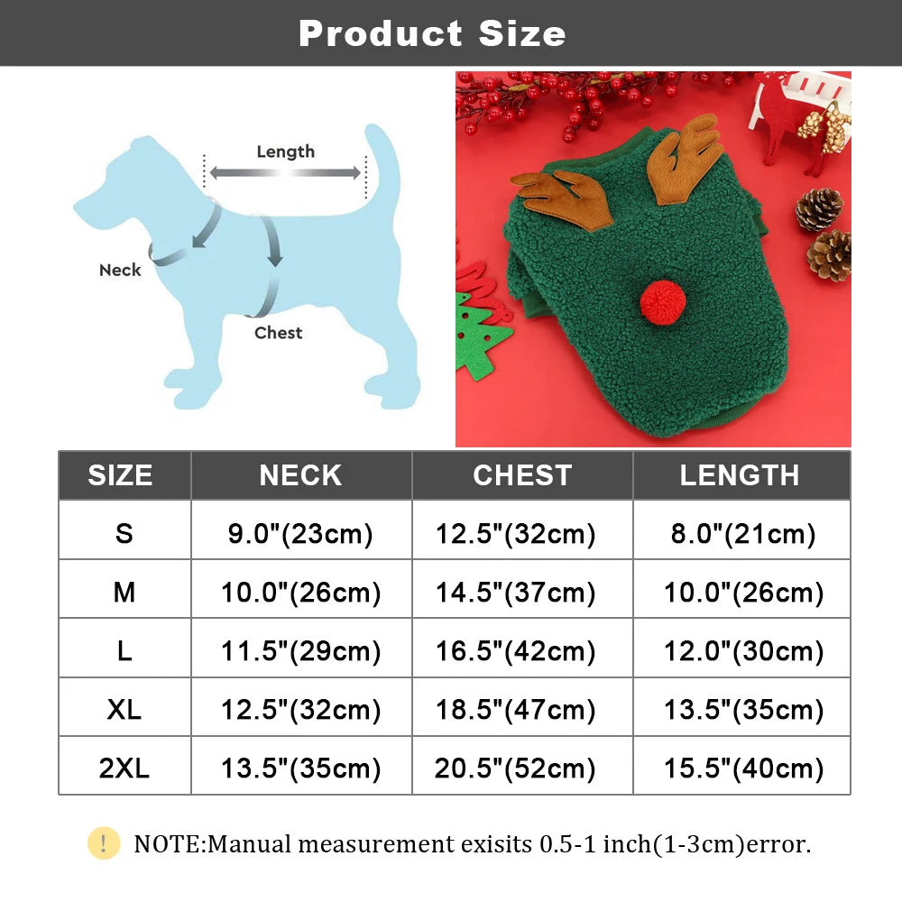 Festive Santa Costume for Pets - Cozy Christmas Hoodie for Small Dogs & Cats