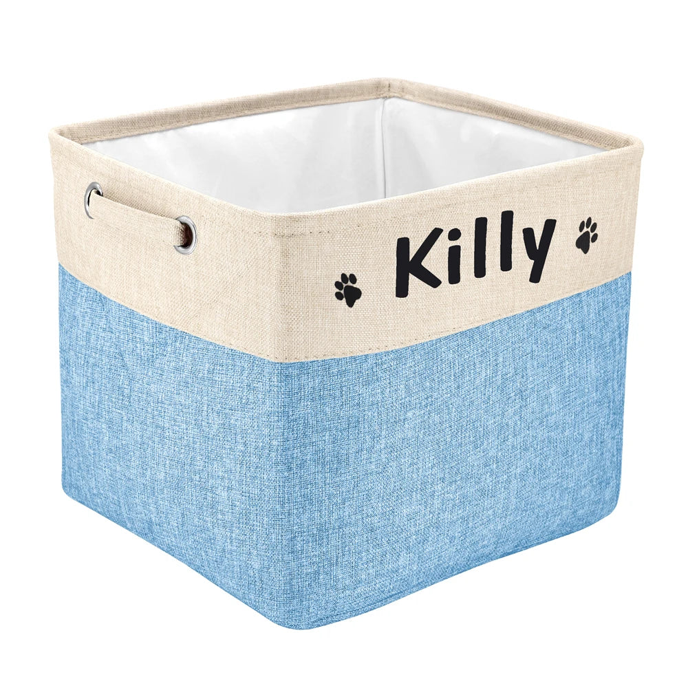 Personalized Foldable Canvas Pet Toy & Storage Basket
