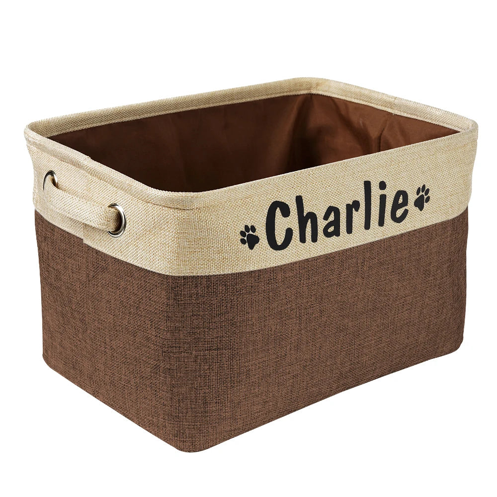 Personalized Foldable Canvas Pet Toy & Storage Basket