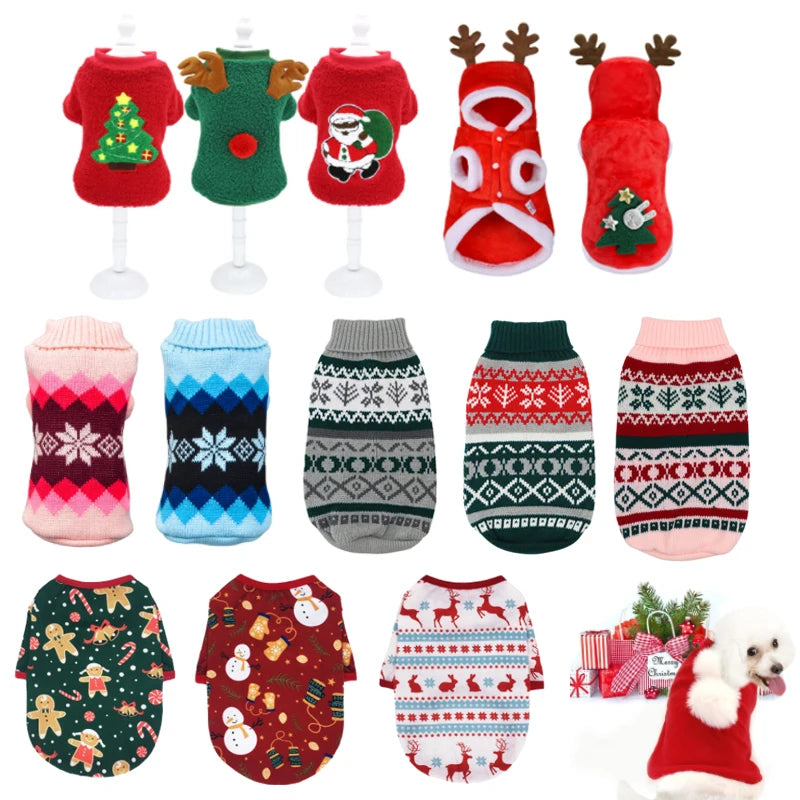 Festive Santa Costume for Pets - Cozy Christmas Hoodie for Small Dogs & Cats