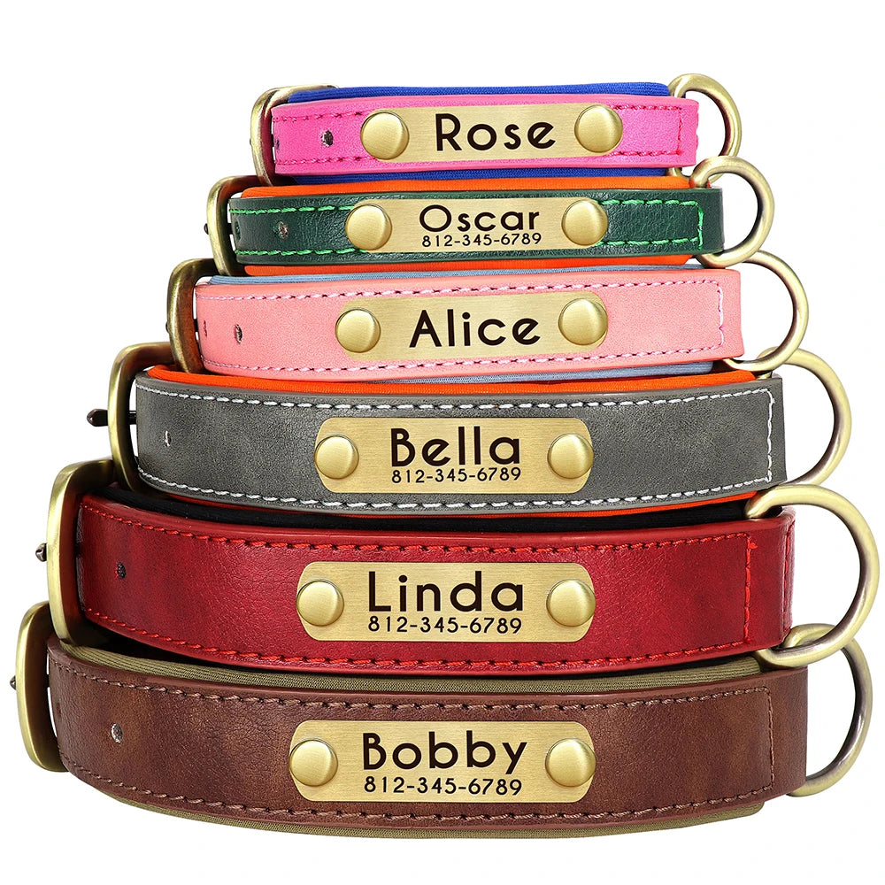 Customized Leather Dog Set OR Collar OR Leash With Free Engraved