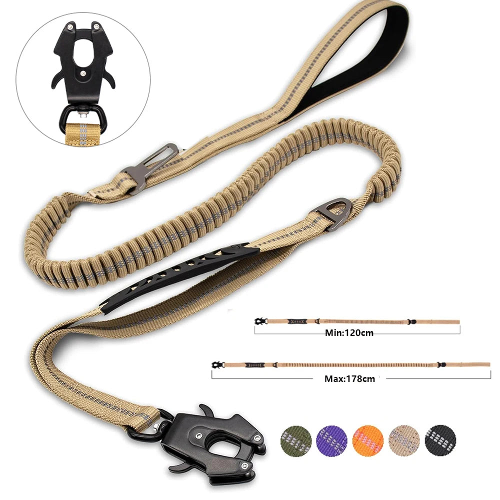 Heavy Duty Tactical Bungee Dog Leash No Pull Dog Leash
