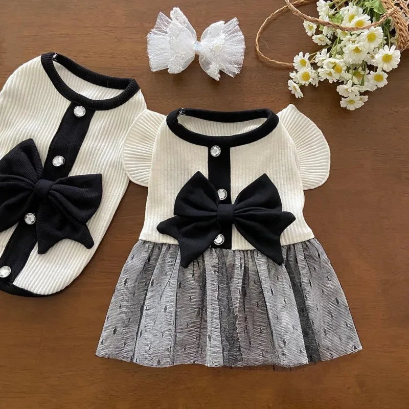 Elegant Lace & Bowknot Summer Dress for Dogs - Perfect for Stylish Puppies