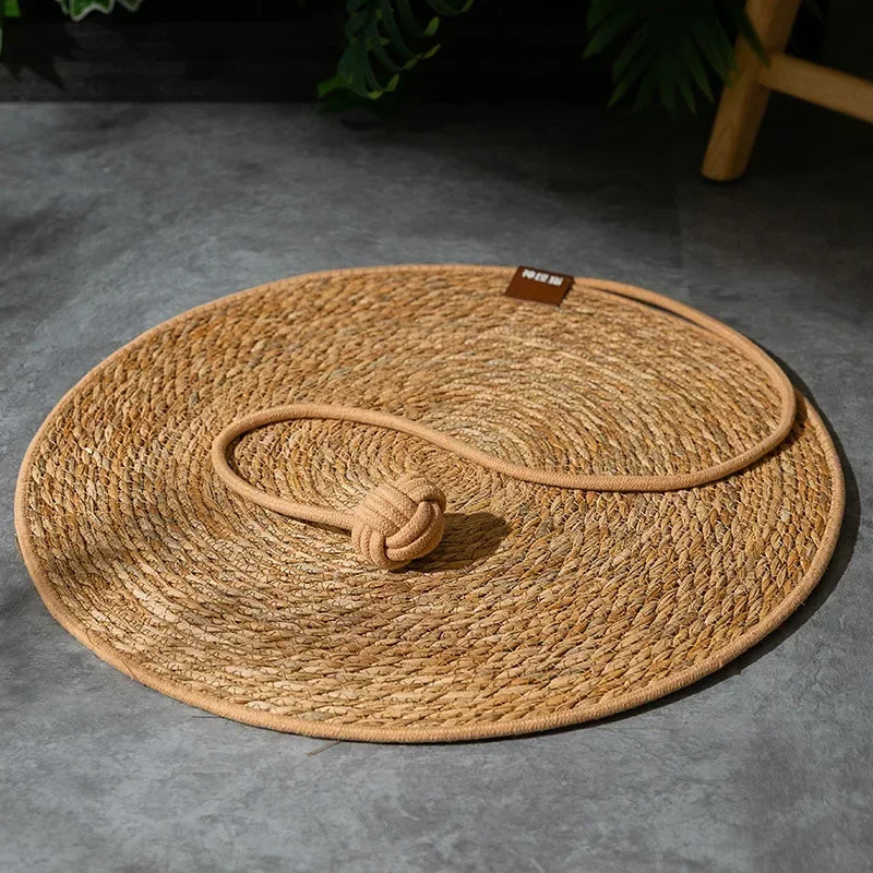 Eco-Friendly Rattan Cat Scratcher & Furniture Protector Mat