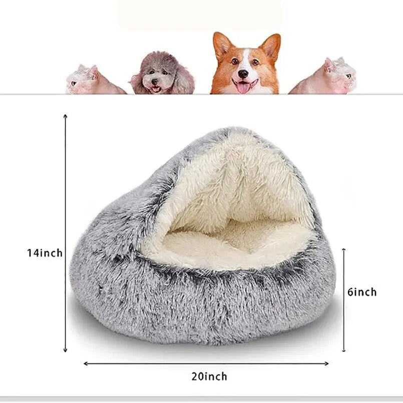 Soft Plush Pet Bed with Cover for Cat or Dog