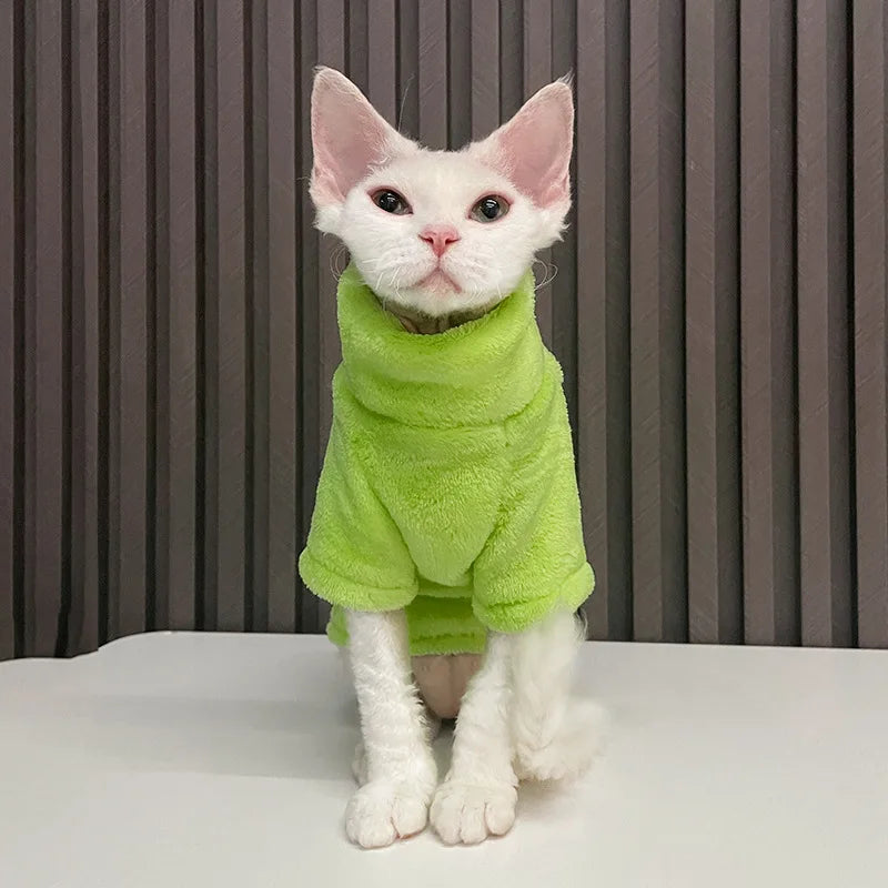 Turtleneck Cat Sweater Coat Winter Warm