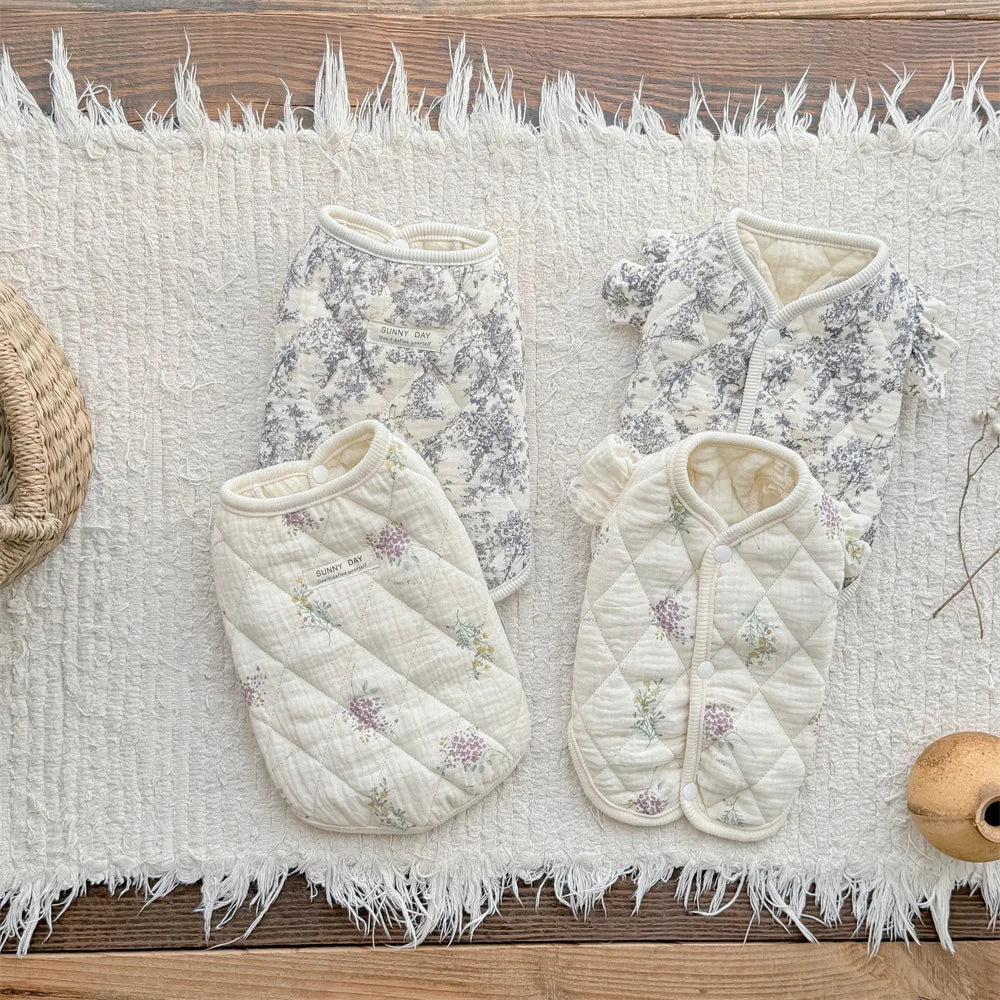 Winter Thermal Padded Vest - Stylish Home Wear for Small to Medium Dogs