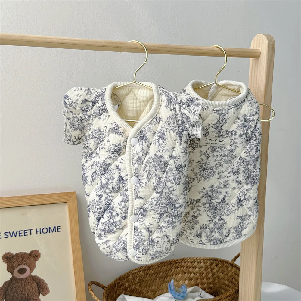 Winter Thermal Padded Vest - Stylish Home Wear for Small to Medium Dogs