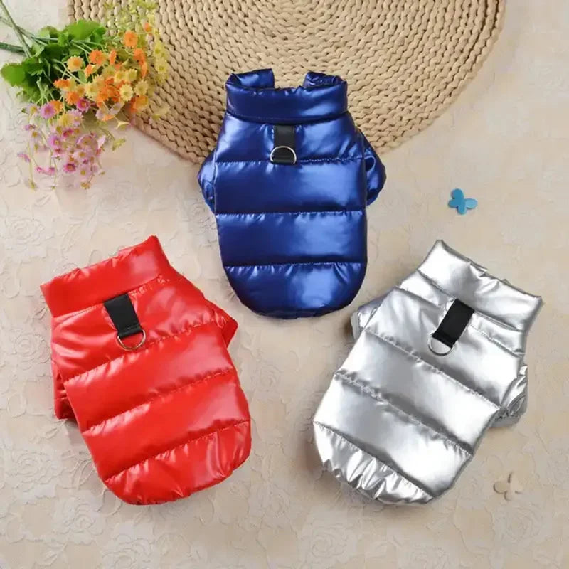 Bright & Cozy PU Leather Waterproof Dog Jacket - For Small Pets