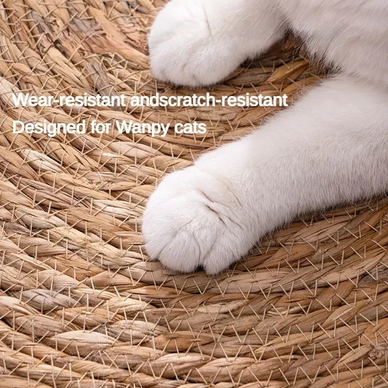 Eco-Friendly Rattan Cat Scratcher & Furniture Protector Mat