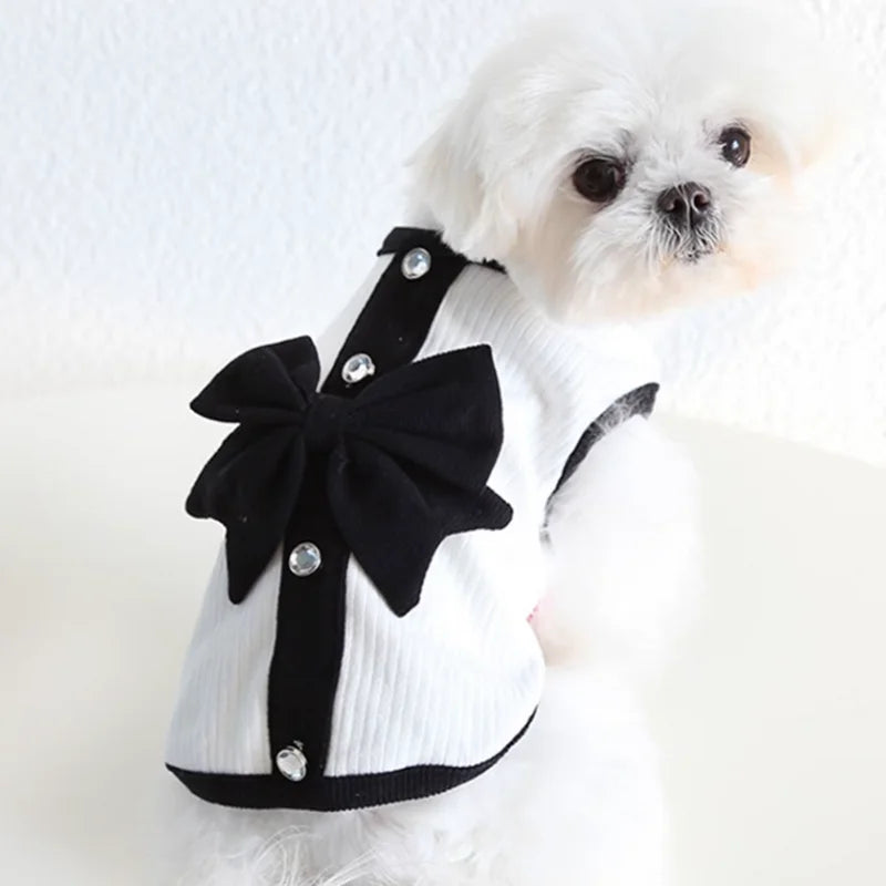 Elegant Lace & Bowknot Summer Dress for Dogs - Perfect for Stylish Puppies