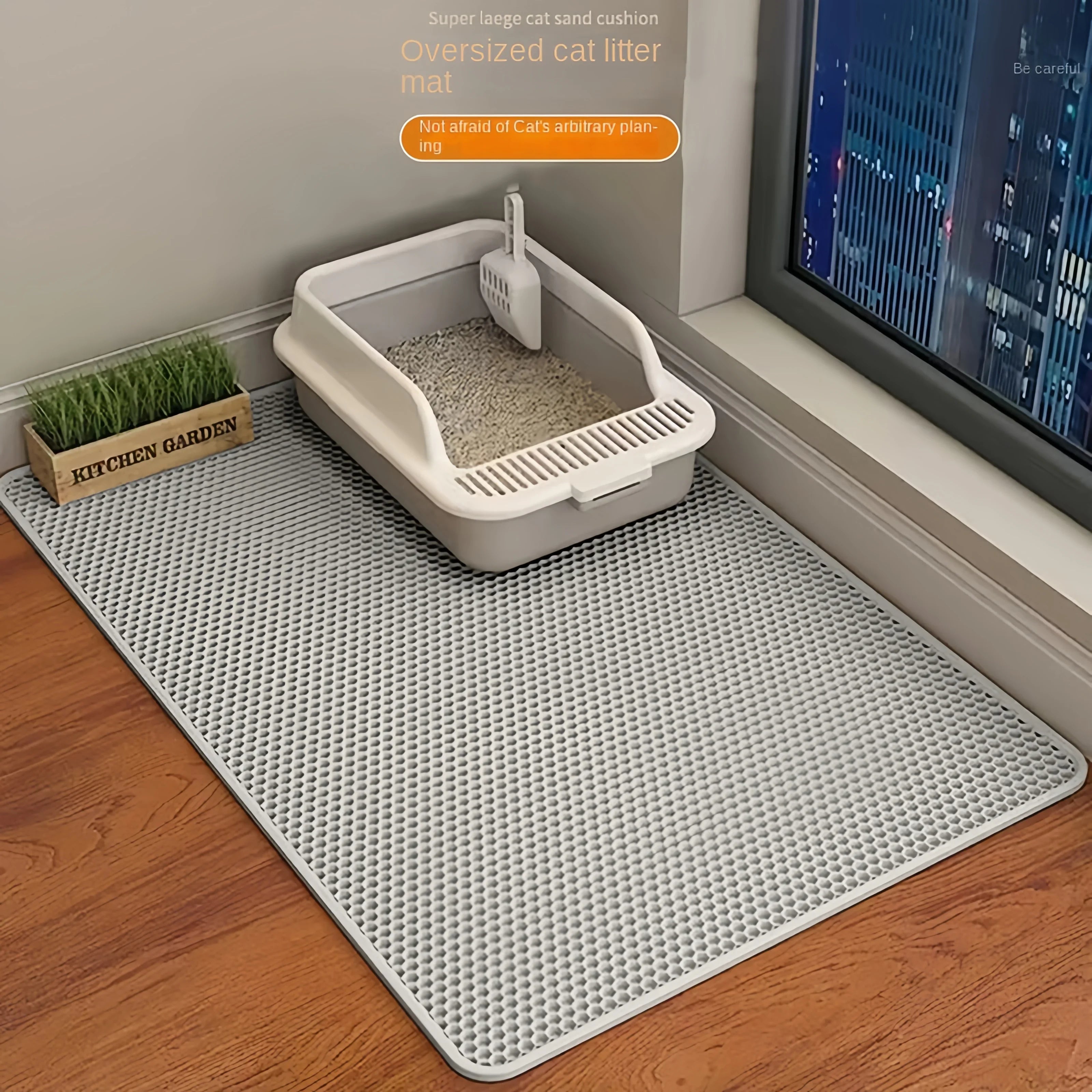 Non-Slip Cat Litter Mat: Double Layer Waterproof & Wear Resistant