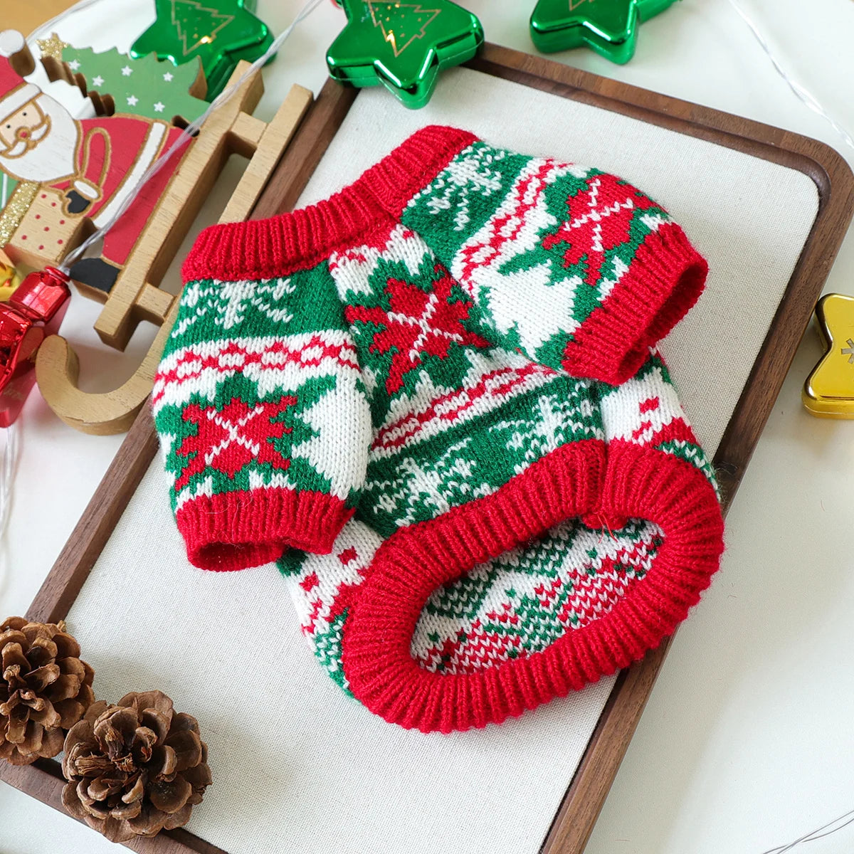 Cozy Christmas Rudolph Elk Sweater - Festive Knitwear for Your Pet