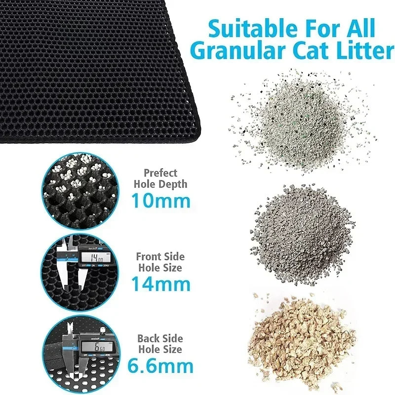 Non-Slip Cat Litter Mat: Double Layer Waterproof & Wear Resistant