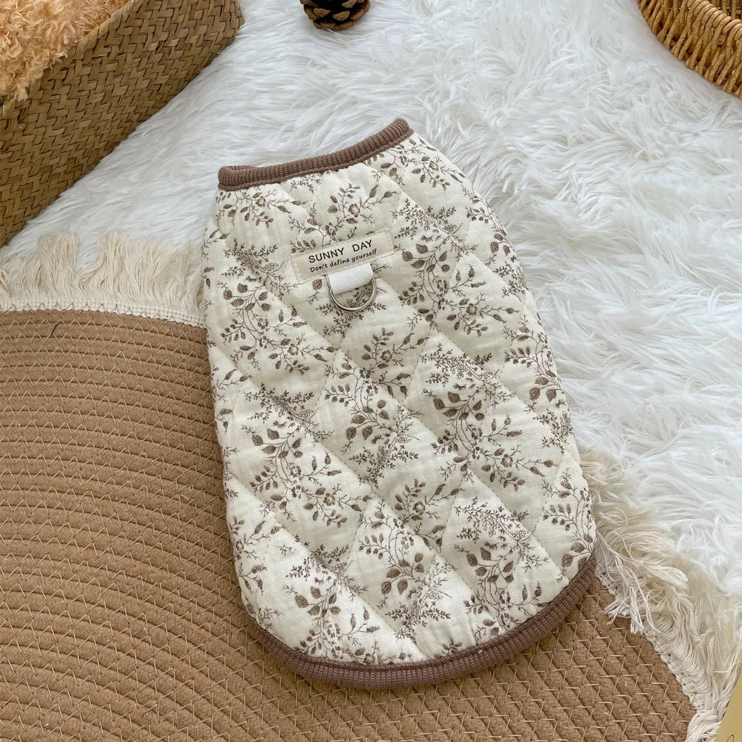 Winter Thermal Padded Vest - Stylish Home Wear for Small to Medium Dogs