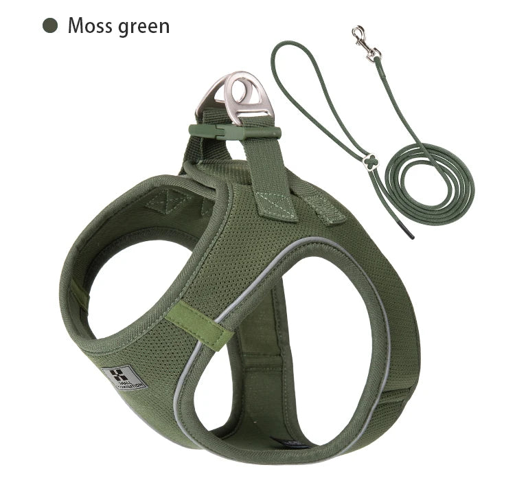 Reflective Comfort Harness & Leash Set for Small to Medium Dogs