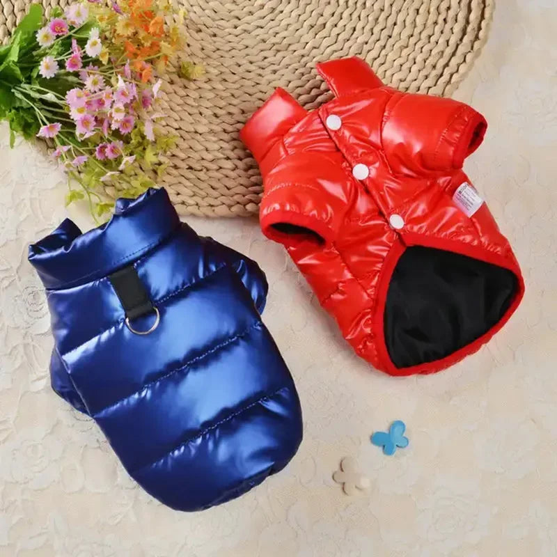 Bright & Cozy PU Leather Waterproof Dog Jacket - For Small Pets
