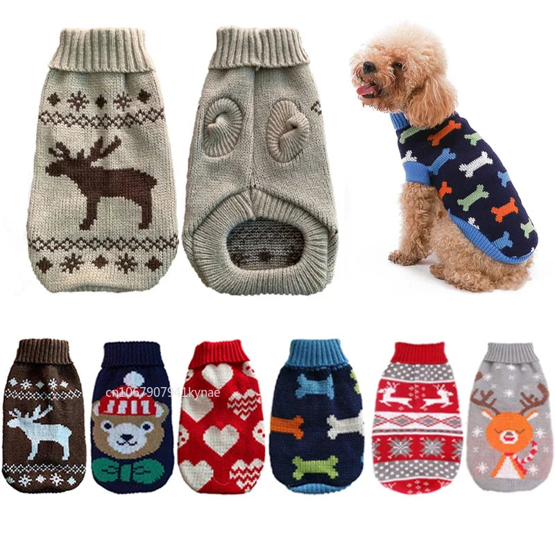 Cozy Knitted Pet Sweater - Winter Warmth for Small & Medium Dogs
