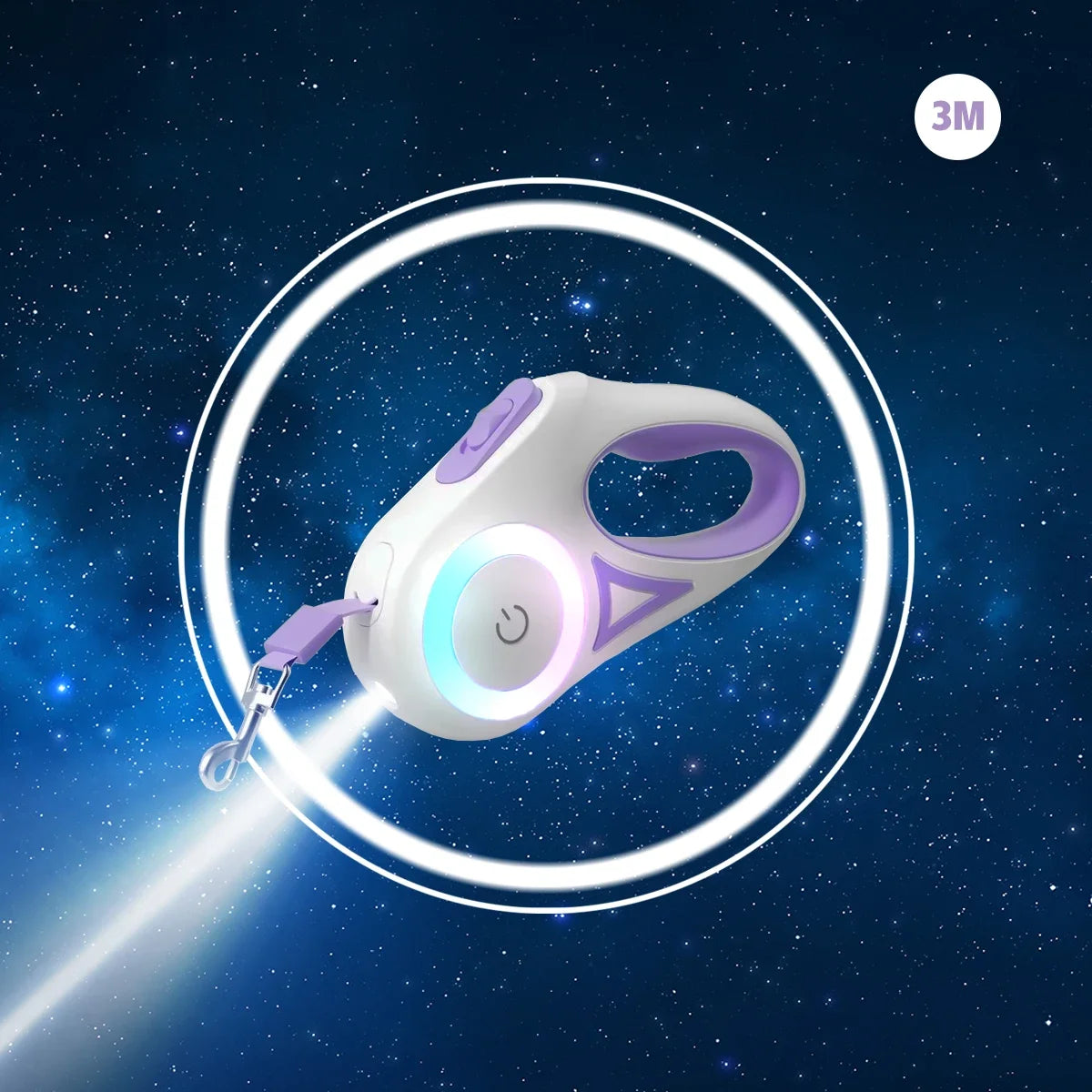 LED Retractable Dog Leash with Built-In Light - Illuminate Your Walks