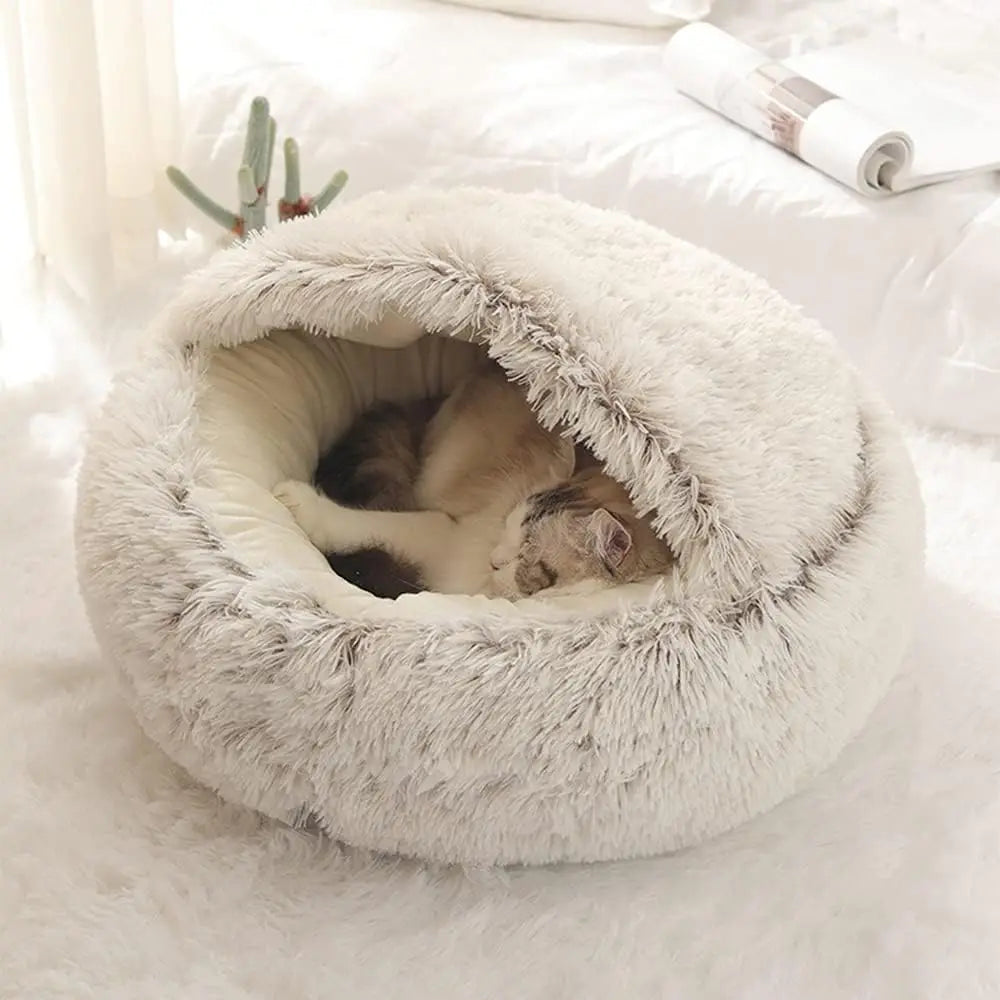 Soft Plush Pet Bed with Cover for Cat or Dog