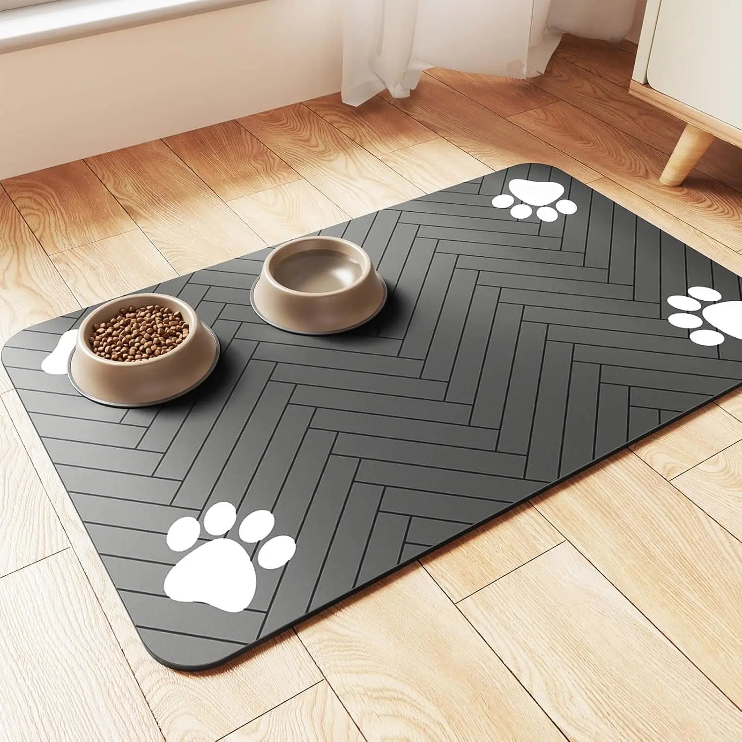 Pet Feeding Mat-Absorbent with Waterproof Rubber Backing