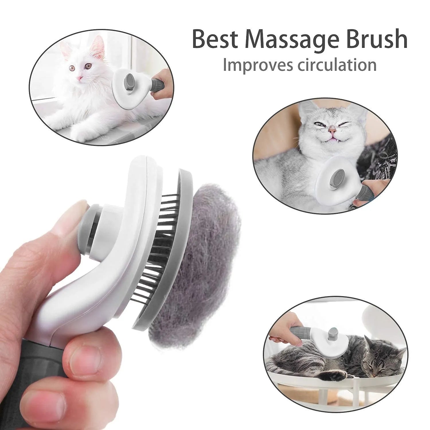 Brush For Dogs Cats Self Cleaning Pet Hair Remover
