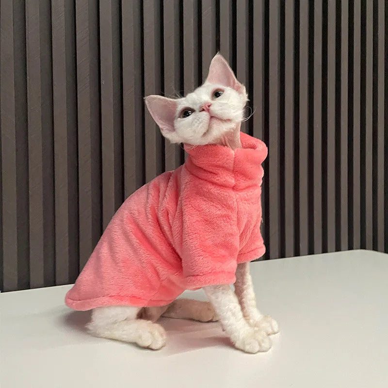 Turtleneck Cat Sweater Coat Winter Warm