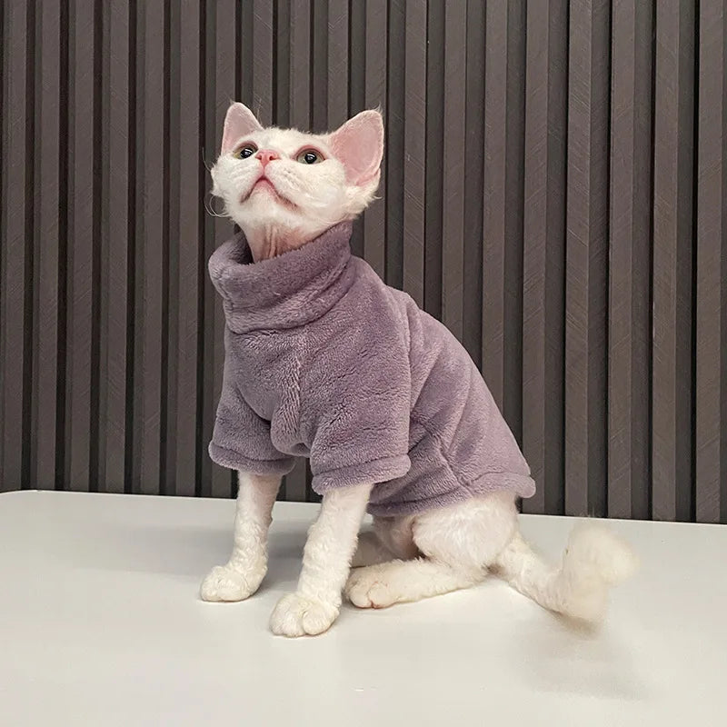 Turtleneck Cat Sweater Coat Winter Warm