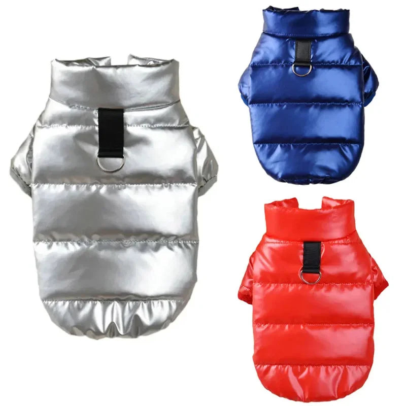 Bright & Cozy PU Leather Waterproof Dog Jacket - For Small Pets