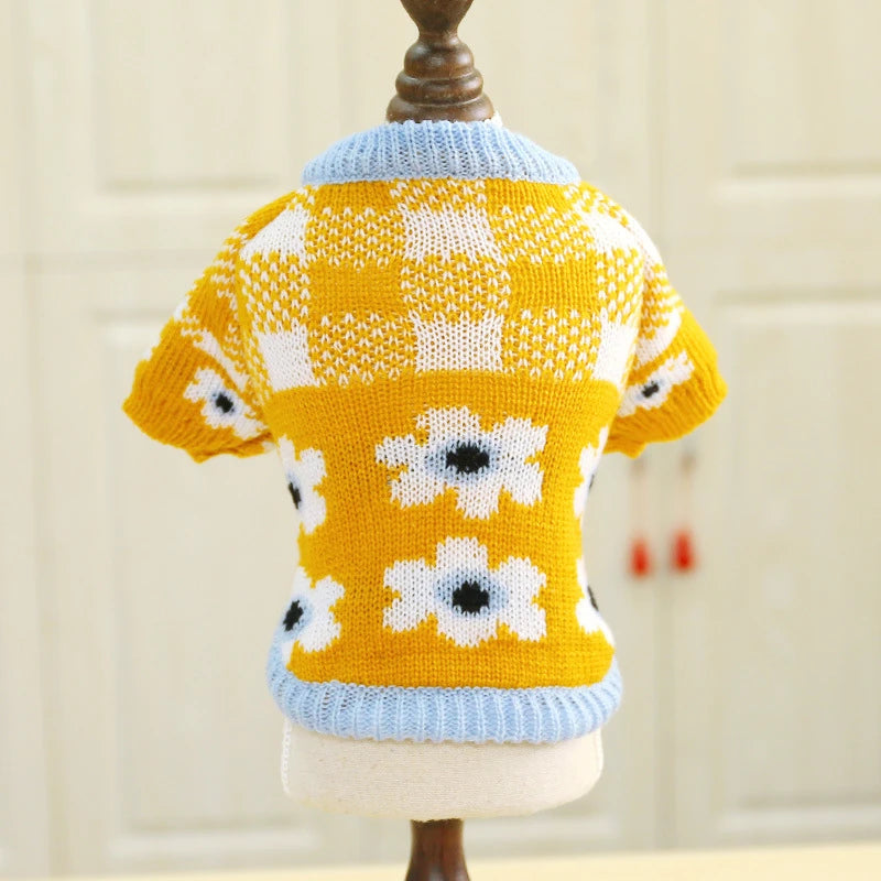 Designer Knitted Pet Sweater for Small Dogs & Cats