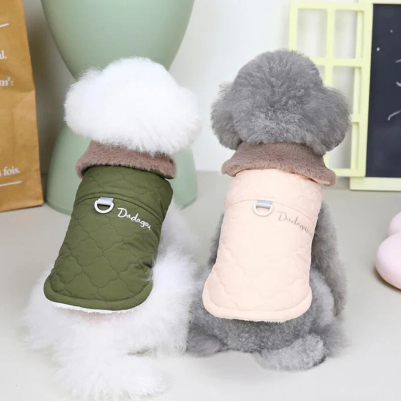 Waterproof Fur Collar Dog Jacket with Warm Fleece Lining