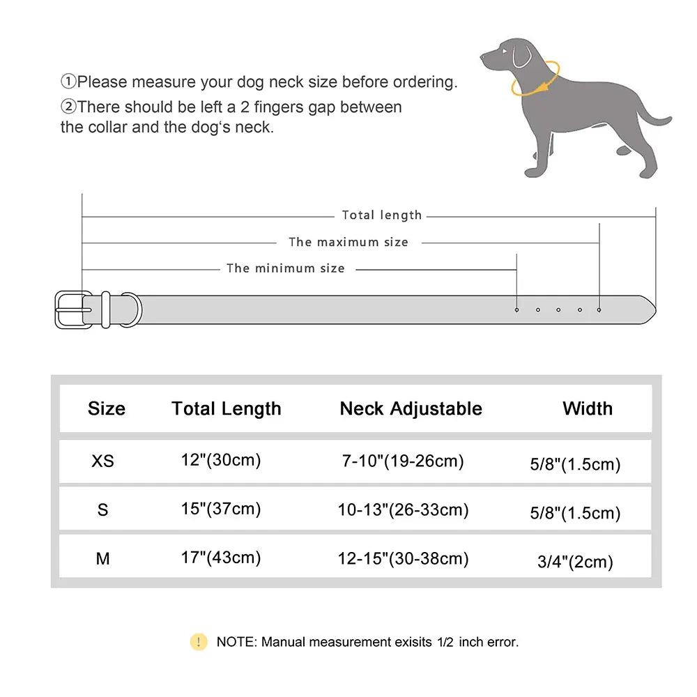 Personalized Leather Dog Cat Collar