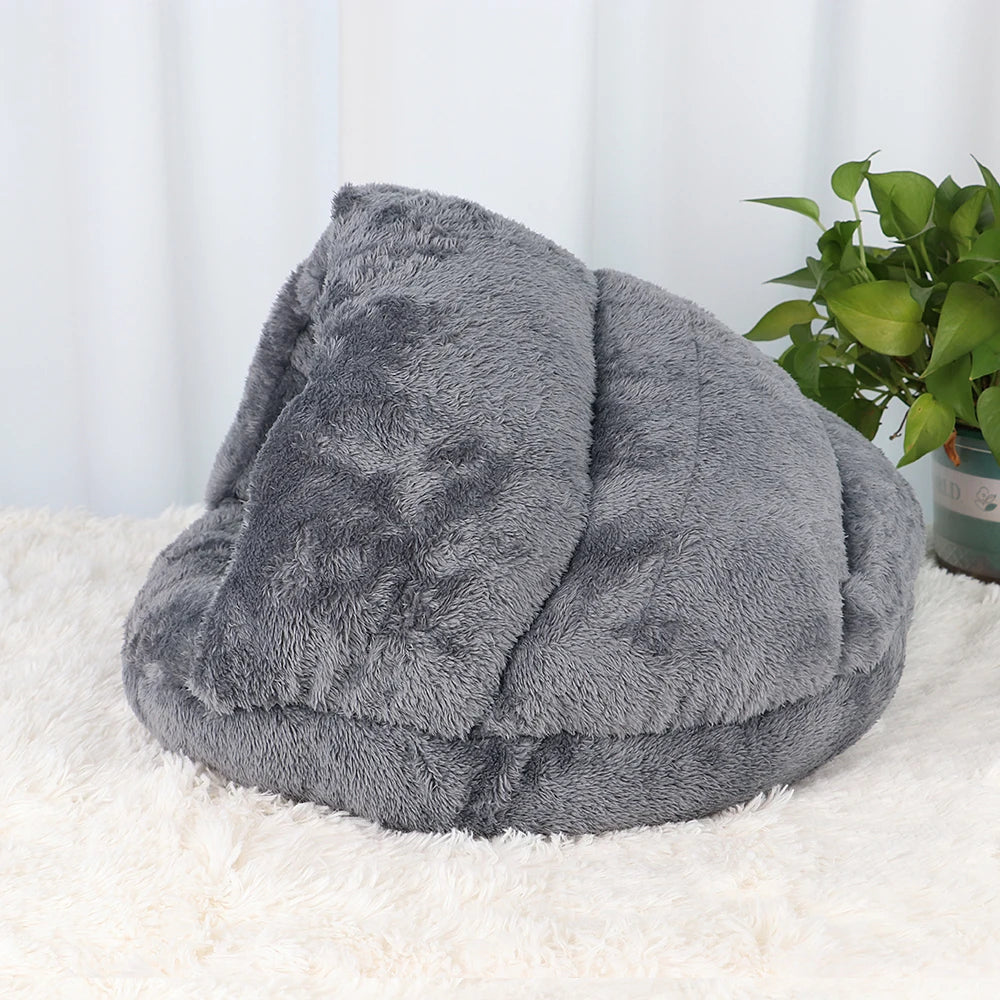 Cozy Haven Fleece Cat & Puppy Bed – Plush Nest for Ultimate Comforts