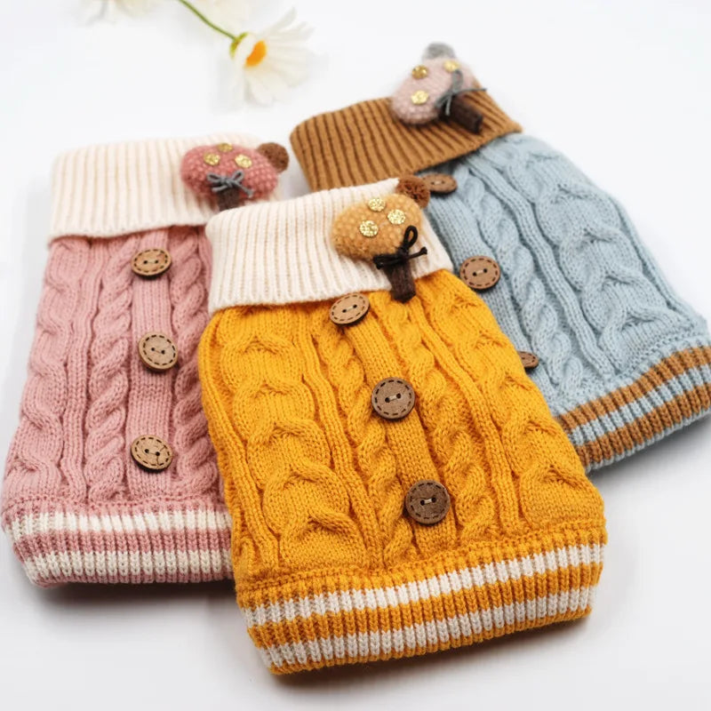 Designer Knitted Pet Sweater for Small Dogs & Cats