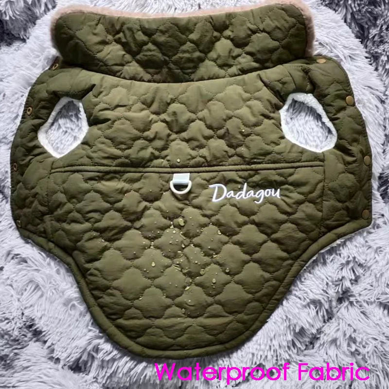 Waterproof Fur Collar Dog Jacket with Warm Fleece Lining
