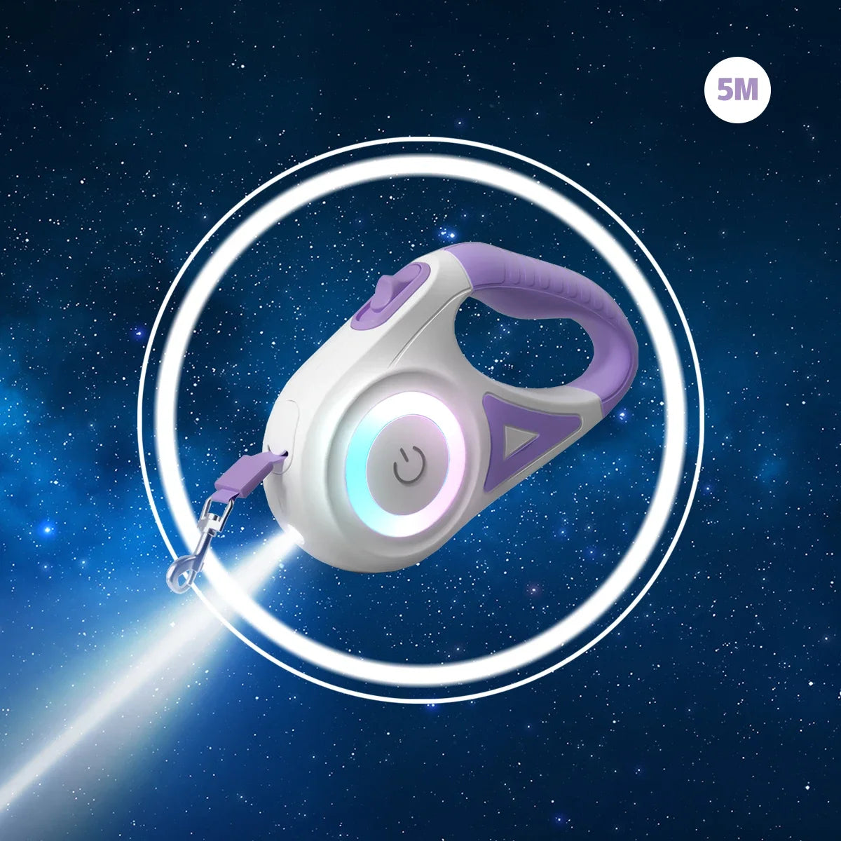 LED Retractable Dog Leash with Built-In Light - Illuminate Your Walks